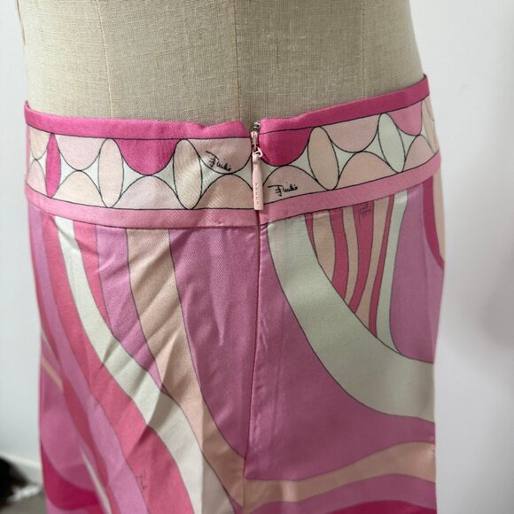 Pucci Printed Asymmetrical Skirt In Pink - Picture 6 of 9